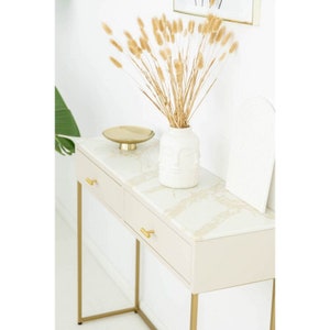 ESTER - dressing table with drawers, console with a stone top, console with drawers, golden frame, chest of drawers, room, living room, hall