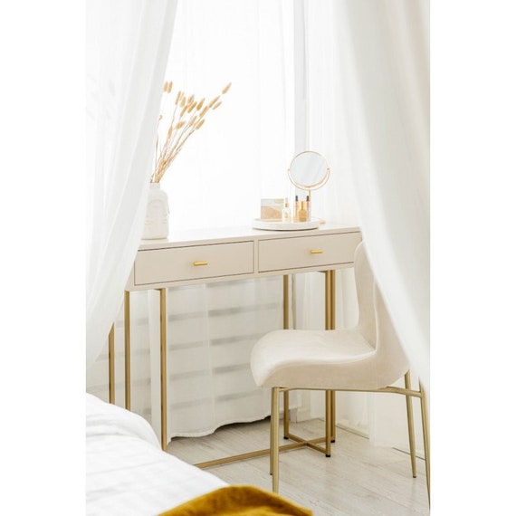 knee length dresses for ladies Carmen Black Console Dressing Table with White Ceramic Top – Danetti