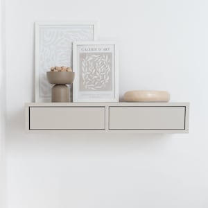 Hangkast met laden KASZMIR hangkast beige hangkaptafel smalle console zonder poten voor woonkamer of slaapkamer voor hal