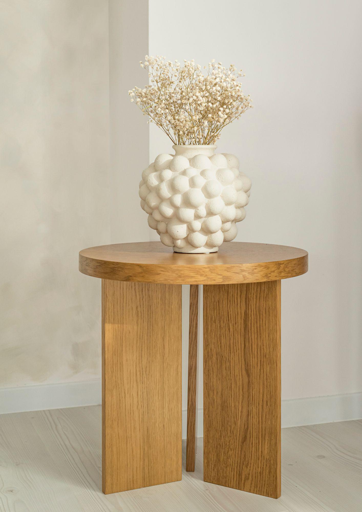 Round side table - ORFEO side table for the sofa wooden side table bedside table high table