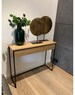 IDA II - console with a drawer, chest of drawers, dressing table, natural oak veneer, black frame 