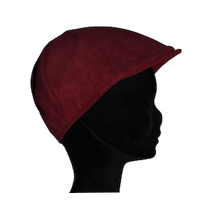 Boina de hombre o mixta, gorra plana Sweety de terciopelo burdeos