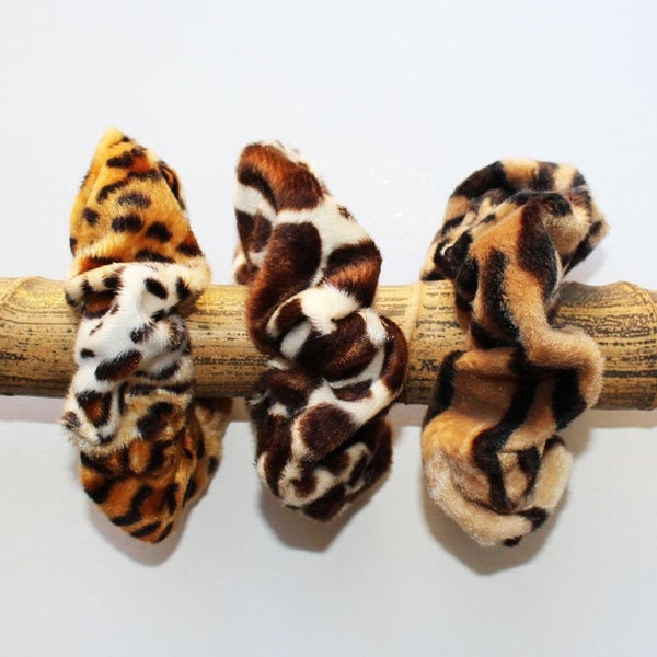 Scrunchie Chouchou Imitation Tiger Cheetah and Giraffe Handmade