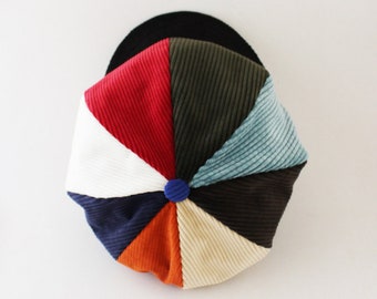 Casquette Gavroche mixte en Velours côtelé Multicolore