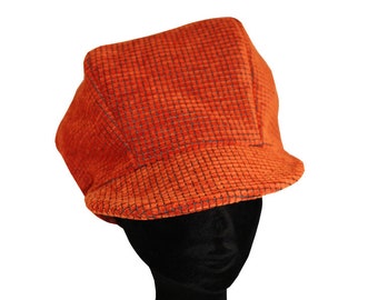 Casquette style Gavroche en Velours chenille Orange