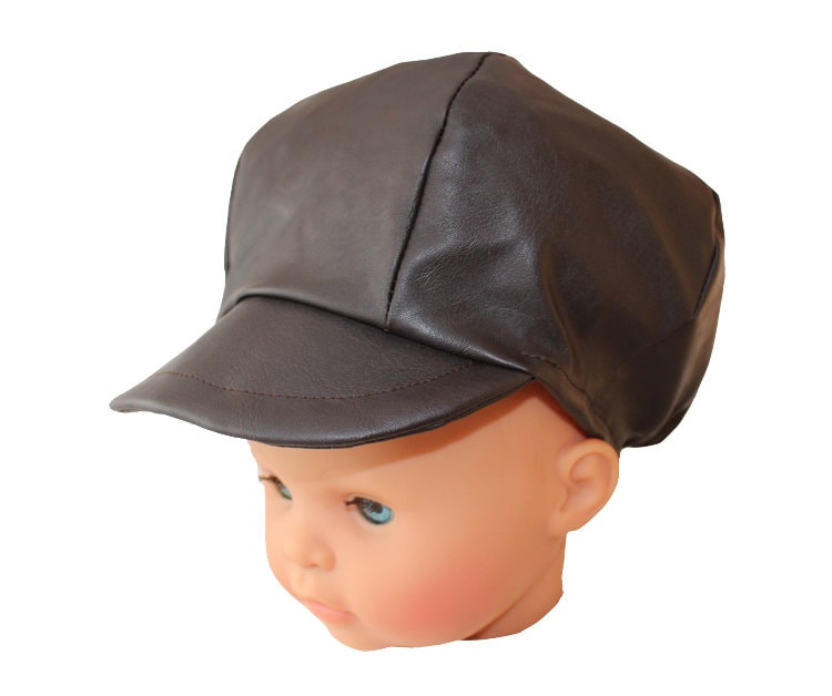 Casquette Style Gavroche Enfant Bebe En Simili Cuir Marron Etsy