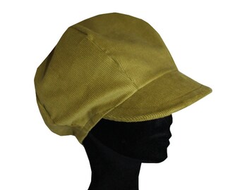 Casquette Gavroche / Velours milleraies / Kaki clair