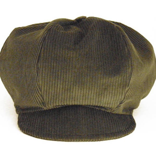 Rasta Khaki Corduroy Cap - Dreadlocks Special!