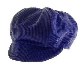 Casquette Gavroche Enfant en Velours côtelé Bleu roi