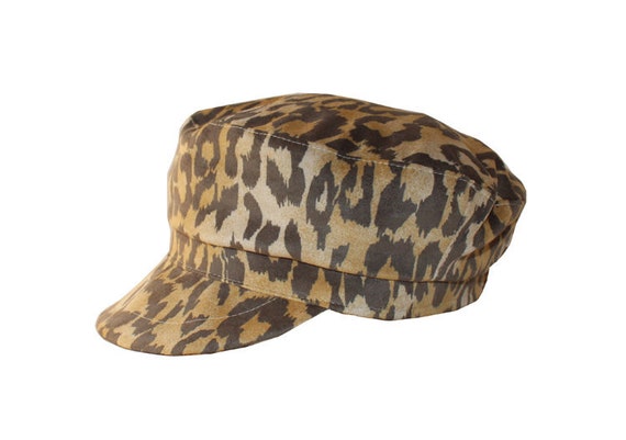 leopard flat cap