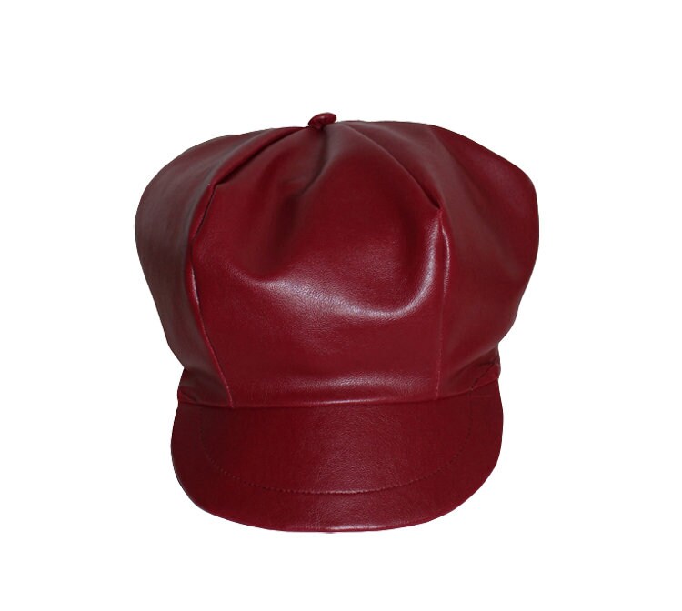 Rasta Cap Imitation Red Leather Special 