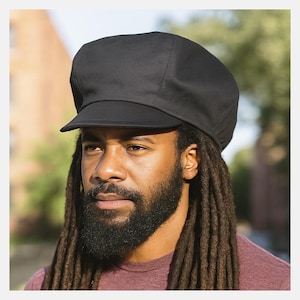 Rasta pet in zwarte katoenen gabardine - Special Dreadlocks