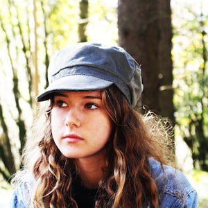 Khaki corduroy newsboy cap