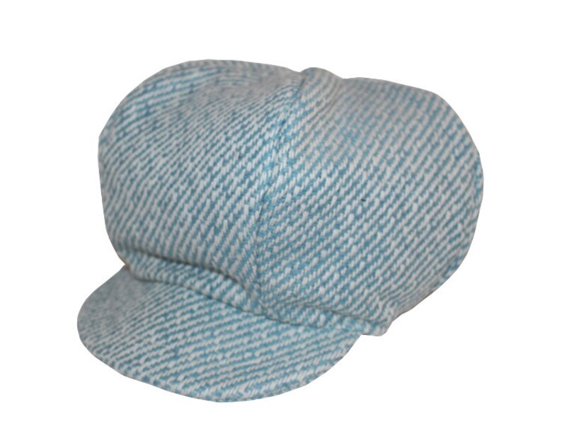 Gavroche cap chevron rolling sky blue and ecru