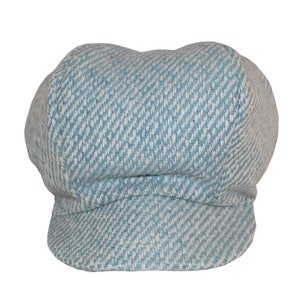 Rasta cap / herringbone wool / sky blue and ecru / Special Dreadlocks!
