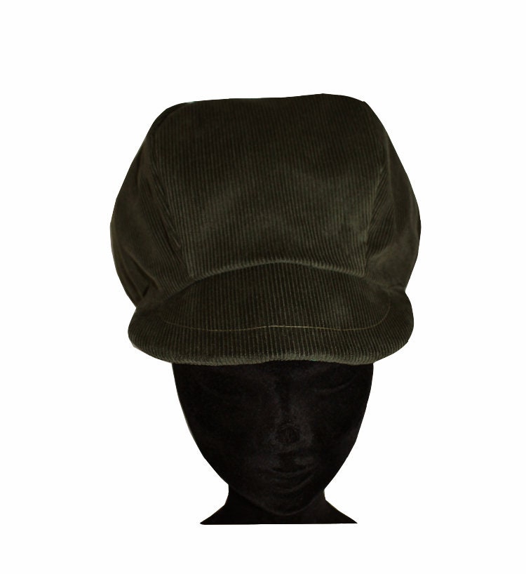 Rasta Kaki Cap in Fine Rib Velvet 