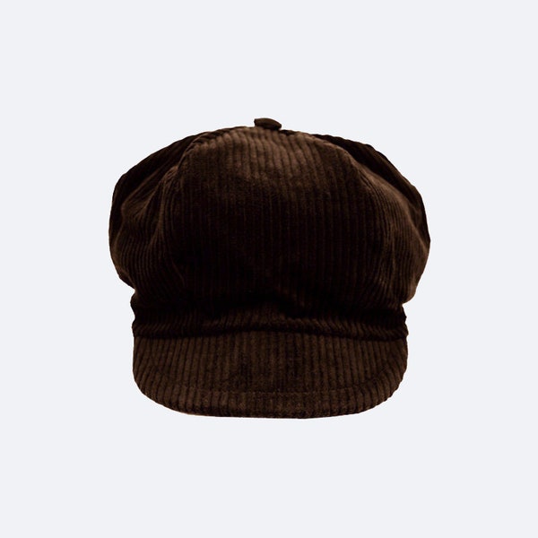 Dark Brown Corduroy Gavroche Cap