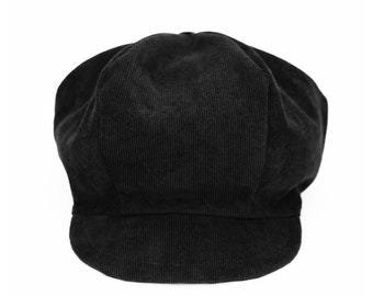 Casquette Gavroche en Velours milleraies Noir