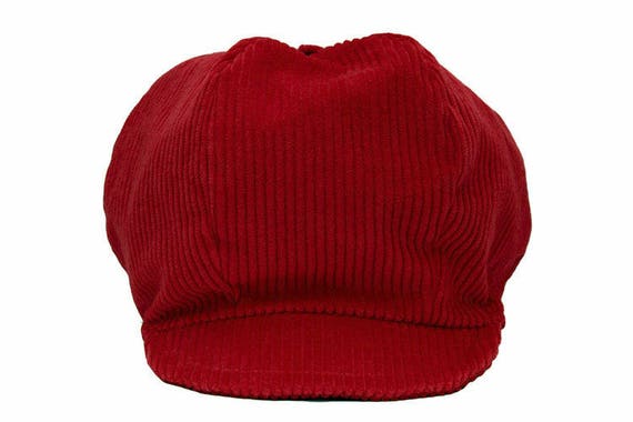 Red Rasta Cap in Corduroy Dreadlocks 