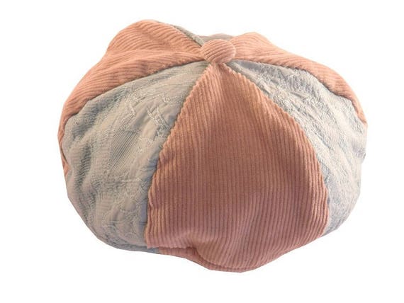 Children S Beret Baby Bicolour Blue And Beige And Etsy