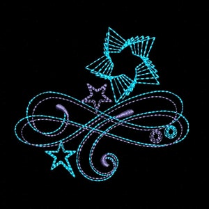 Embroidery Design Neon Star Embroidery Designs Swirls Curls