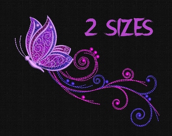 Butterfly Embroidery Design | 5x7 Hoop | Lace Wings Motif | Instant Digital File