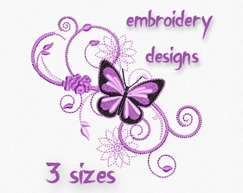 Embroidery Designs Butterfly, Embroidery Design Swirls