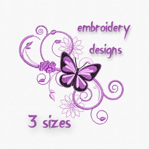 Embroidery Designs Butterfly, Embroidery Design Swirls