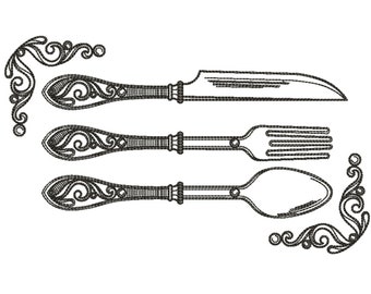 Embroidery Design Cutlery Embroidery Designs