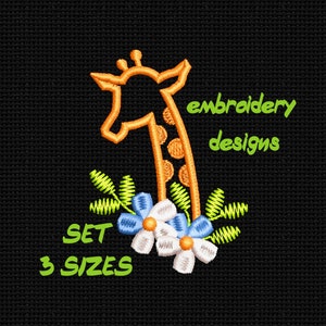 Giraffe with Flowers Embroidery Design | Baby Animal | Machine Embroidery File | Kids Nursery Decor | Instant Download