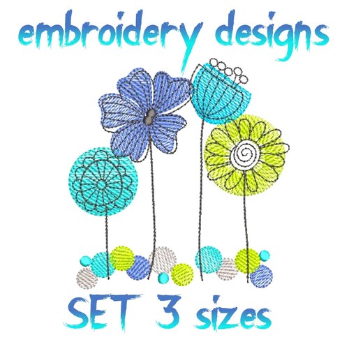 Embroidery Design Flower Embroidery Designs Floral Etsy