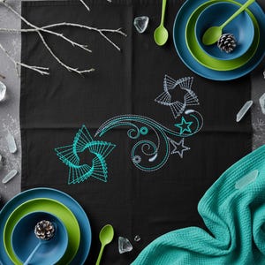 Design de bordado à máquina com estrelas e redemoinhos | Padrão de bastidor 5x7 | Arquivo digital para projetos de bordado