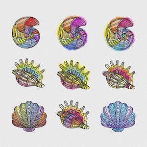 Embroidery Designs Seashells Set Embroidery File Machine Embroidery Design Digital Files