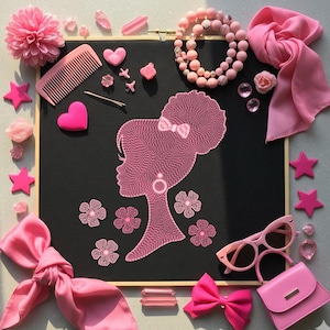 Afro Girl Profile Machine Embroidery Design | Fashion Theme | Instant Digital File