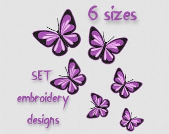 Butterflies Machine Embroidery Design Set 4x4 Hoop | Delicate Flying Insects Digital Collection