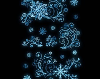 Snowflake Swirl Embroidery Design Bundle | Machine Embroidery | 5x7 Hoop Digital Download