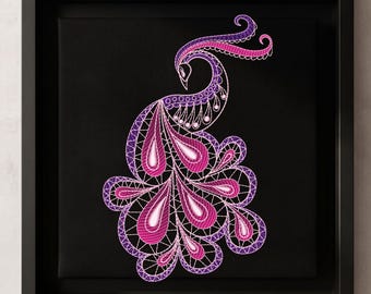 Peacock Embroidery Design | Lace Bird | Machine Embroidery File