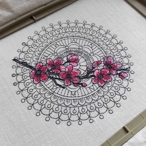 Sakura Flowers Embroidery Design Japanese Cherry Tree Machine Embroidery File Tajima