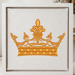 Crown Embroidery Design | Royal Monogram | 4x4 Digital File