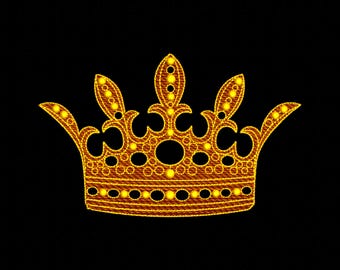 Crown Machine Embroidery Design | Royal Embroidery File | Instant Download