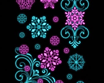 Snowflake Corner Embroidery Bundle | Winter Border Design | Machine Embroidery Files | 5x7 Hoop