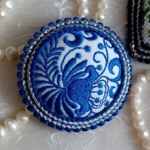 Brooch Embroidery Designs Flower Pattern Embroideries Design Digital Files