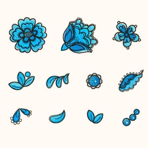 Floral Embroidery Design Flowers Set Machine Embroidery Files INSTANT DOWNLOAD