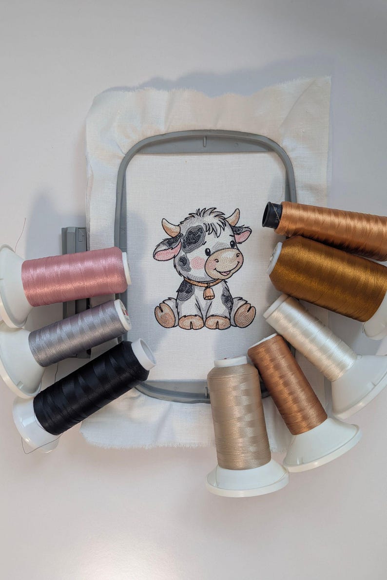 Cow Thread Cartoon Cow Embroidery Bundle | 4 Baby Designs for Nursery Decor ...