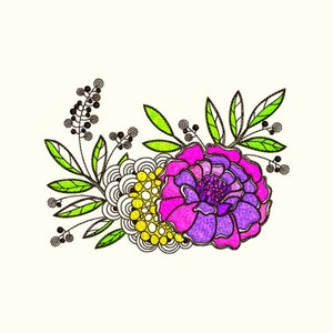 Marigold Embroidery Designs Flowers  Machine Embroidery Pattern