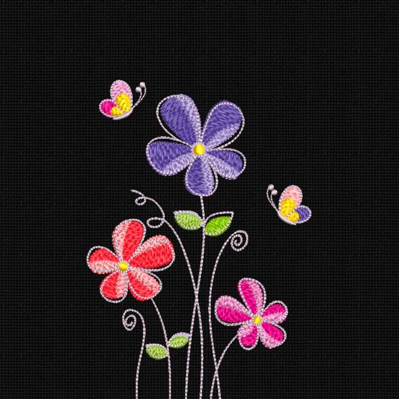 Embroidery Design Flower Embroidery Designs Floral Etsy