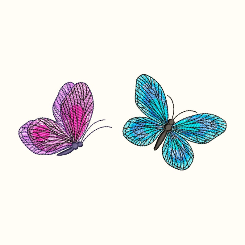 Butterflies Embroidery Design Flowers Embroidery Designs