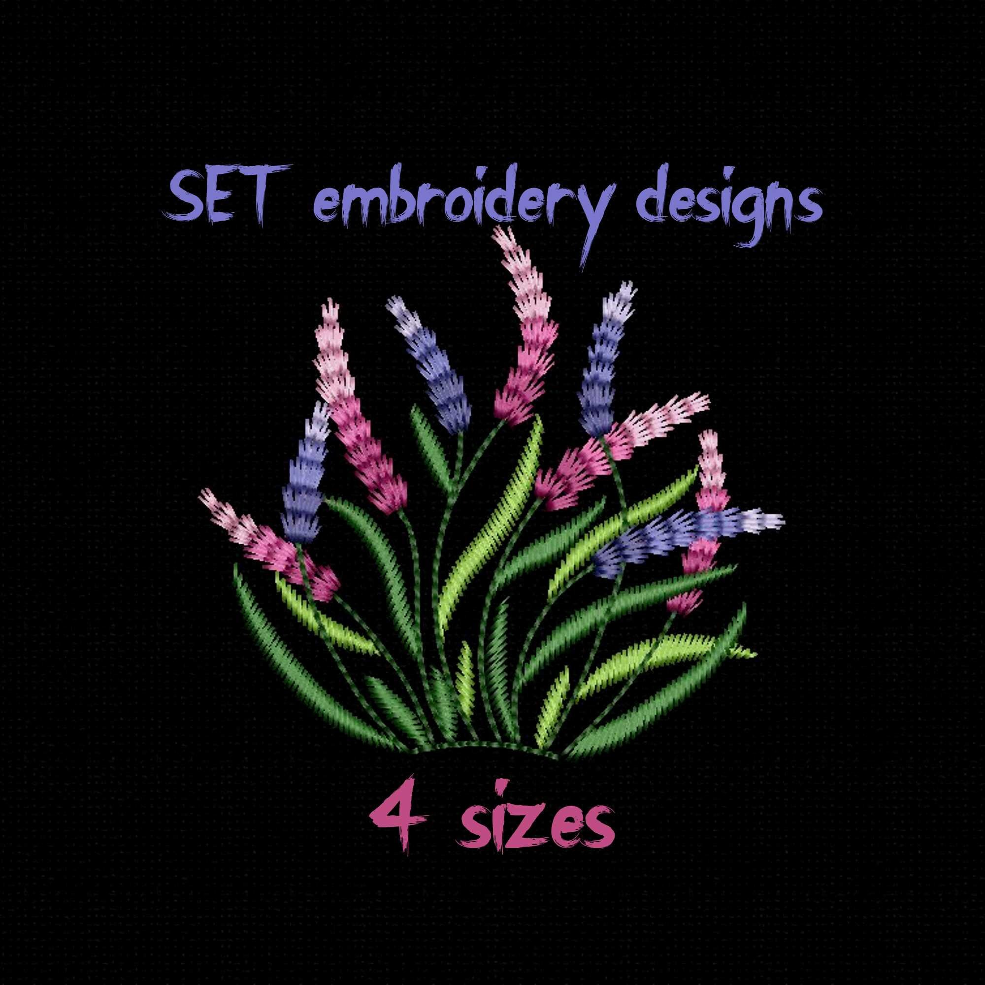 Lavender Embroidery Design | Wildflower Flowers | Botanical Machine ...