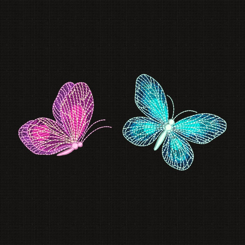Butterflies Embroidery Design Flowers Embroidery Designs