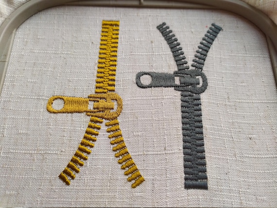 Zipper Embroidery Design | 4x4 Hoop | Realistic Motif | Instant Digital File